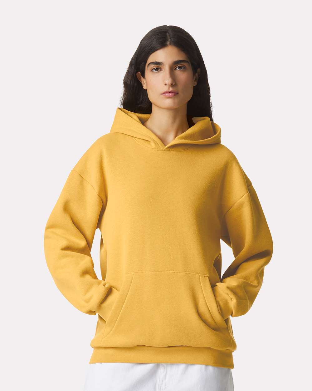 Unisex ReFlex Fleece Hoodie - OnModelFront - B02527122 - Mustard