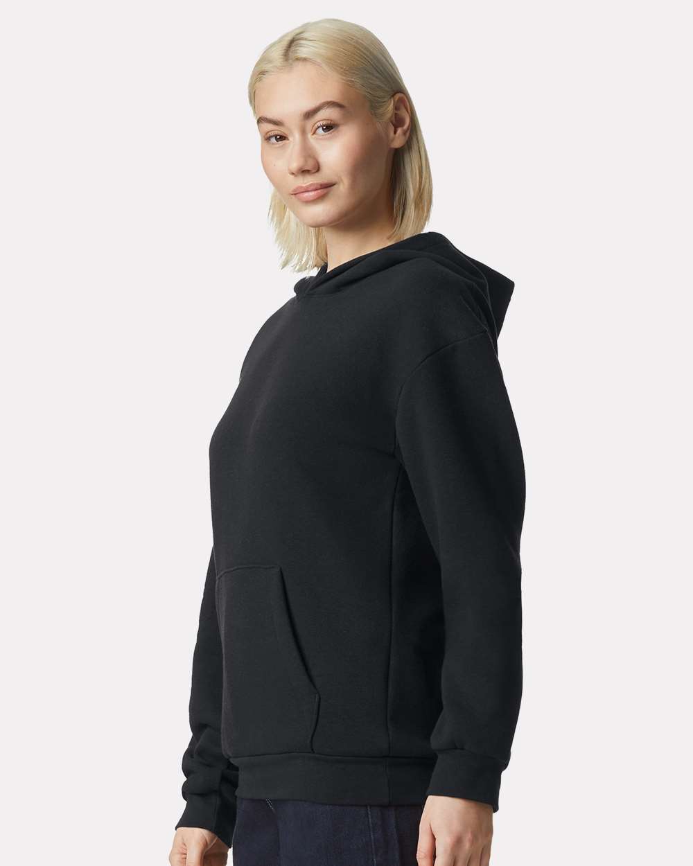 Unisex ReFlex Fleece Hoodie - OnModelSide - B02527502 - Black