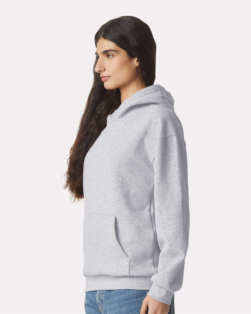 Unisex ReFlex Fleece Hoodie - OnModelSide - B02527582 - Heather Grey