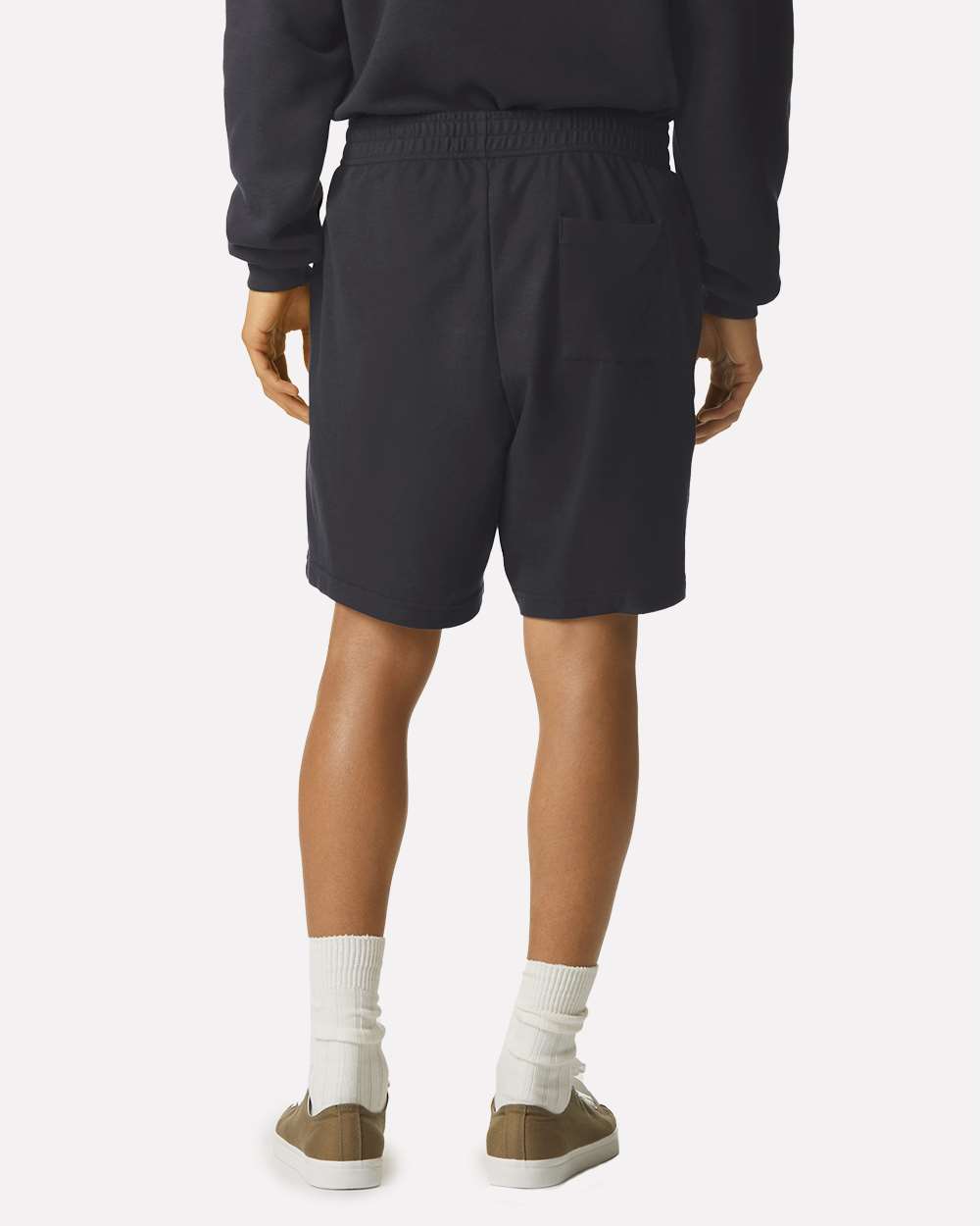 Unisex Pique Gym Shorts - OnModelBack - B03127503 - Black