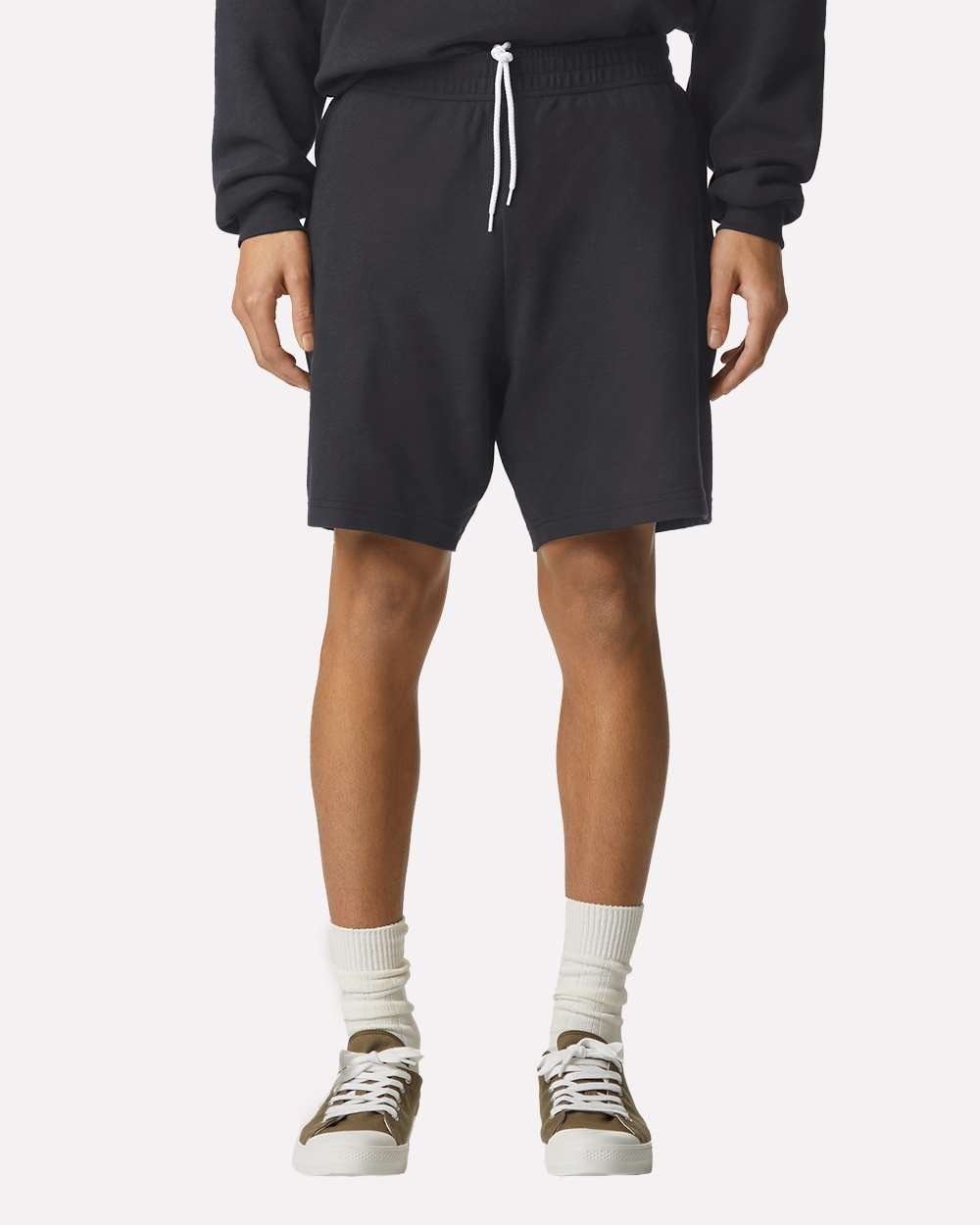 Unisex Pique Gym Shorts - OnModelFront - B03127503 - Black