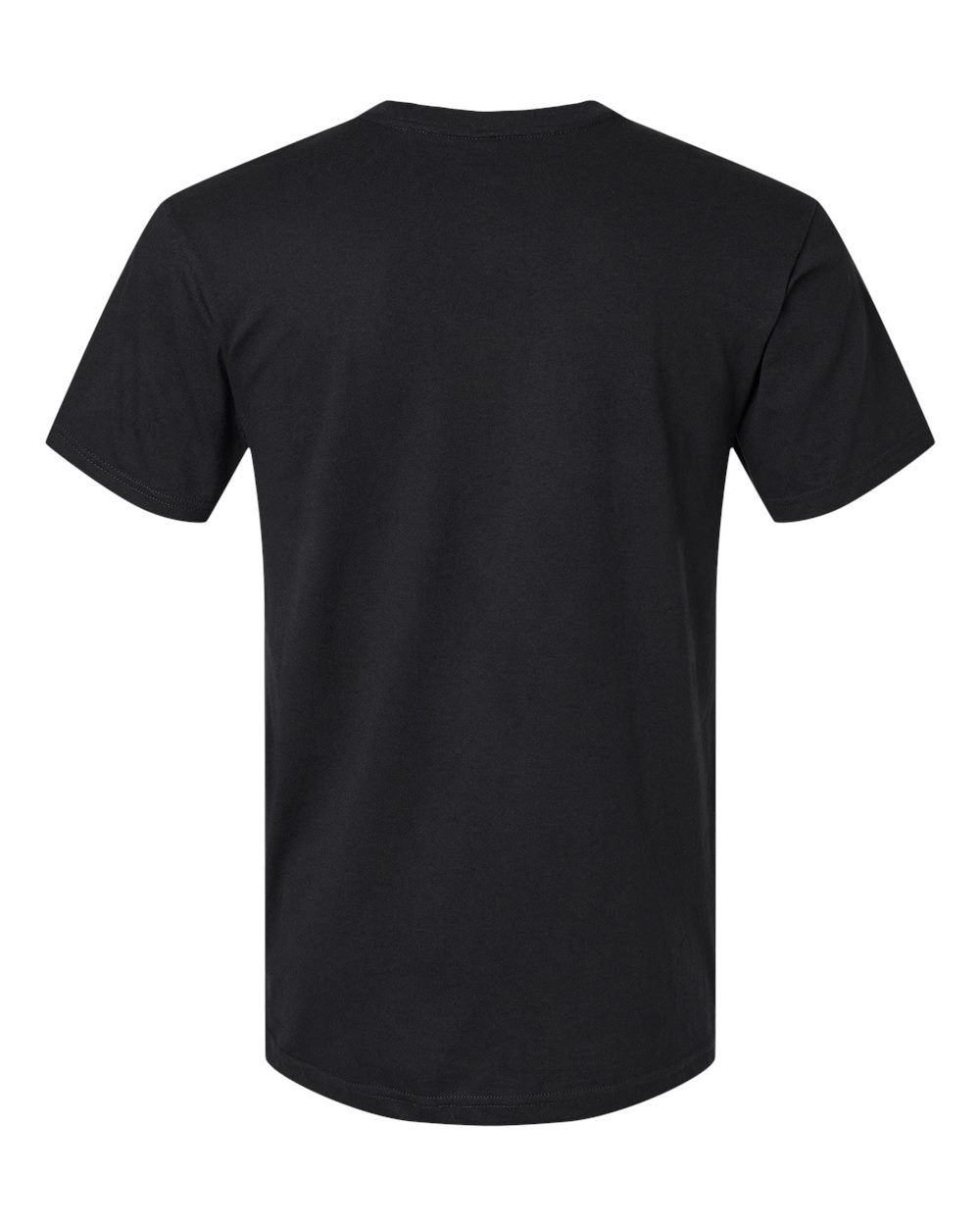 Unisex CVC Henley Tee - Back - B03227503 - Black