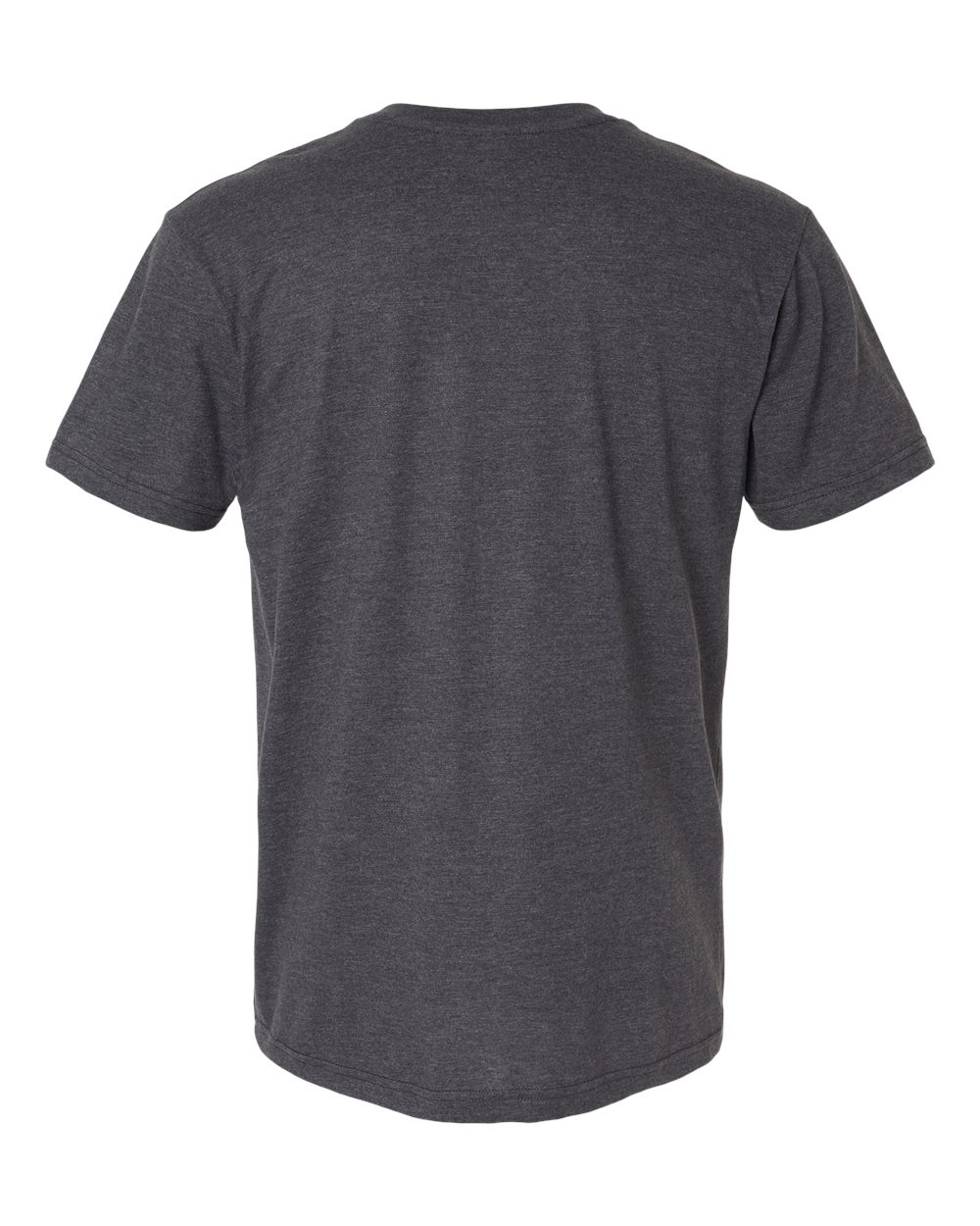 Unisex CVC Henley Tee - Back - B03227593 - Heather Charcoal