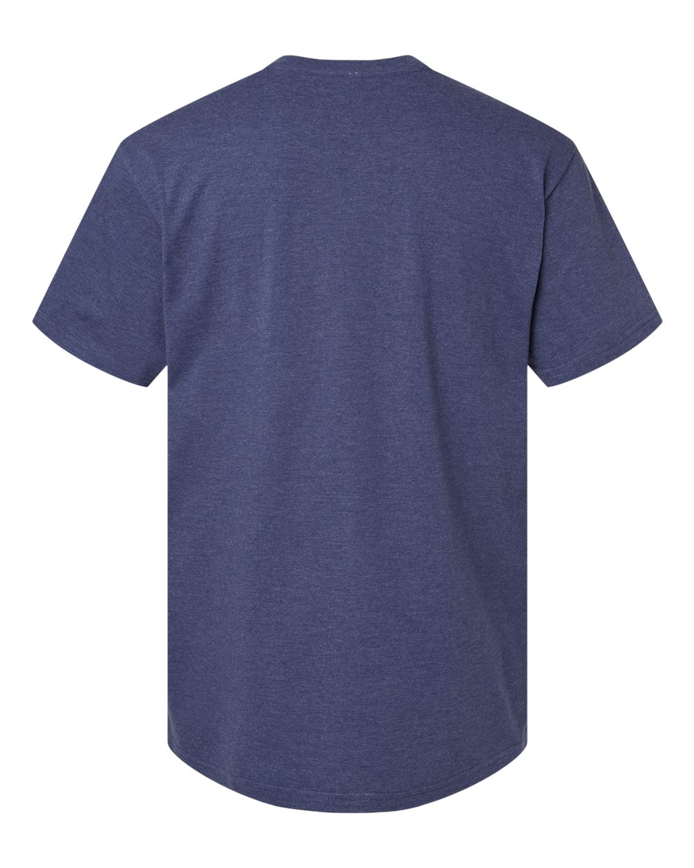 Unisex CVC Henley Tee - Back - B03227653 - Heather Indigo