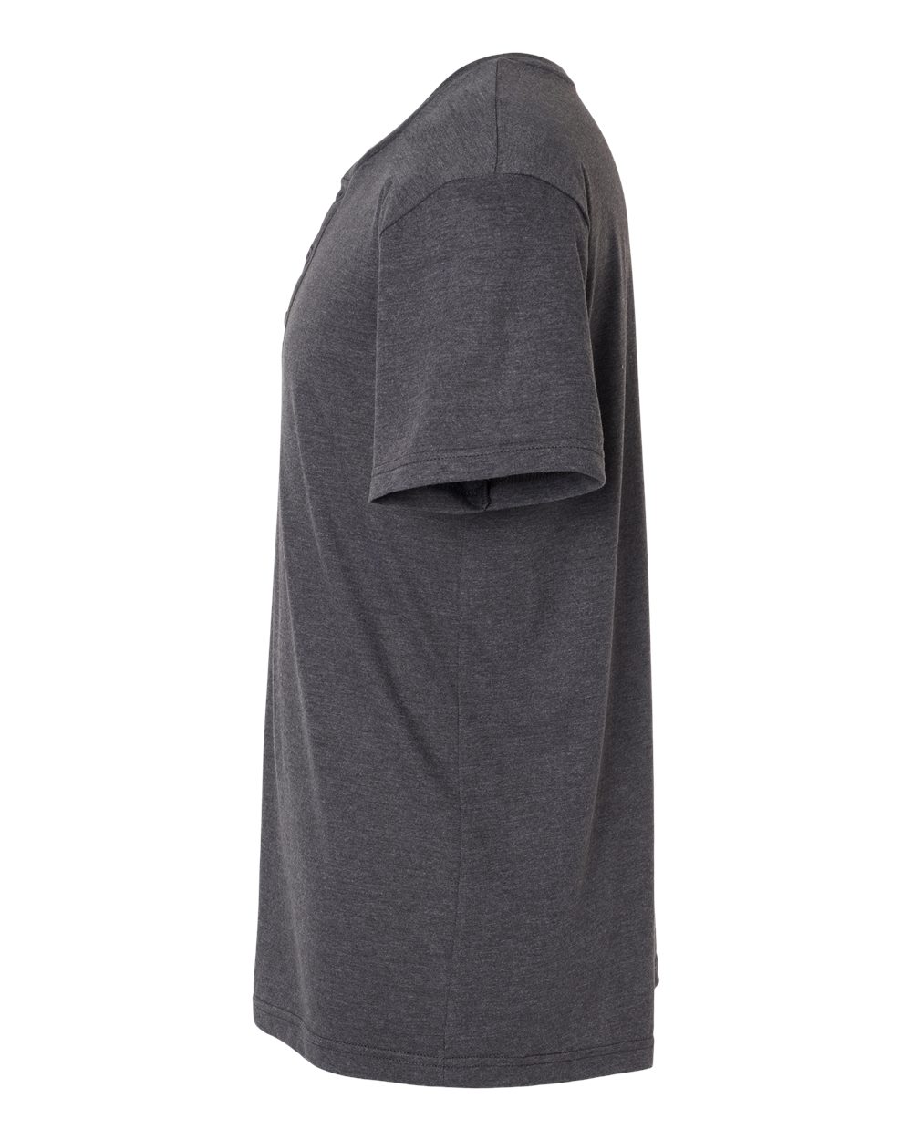 Unisex CVC Henley Tee - DirectSide - B03227593 - Heather Charcoal