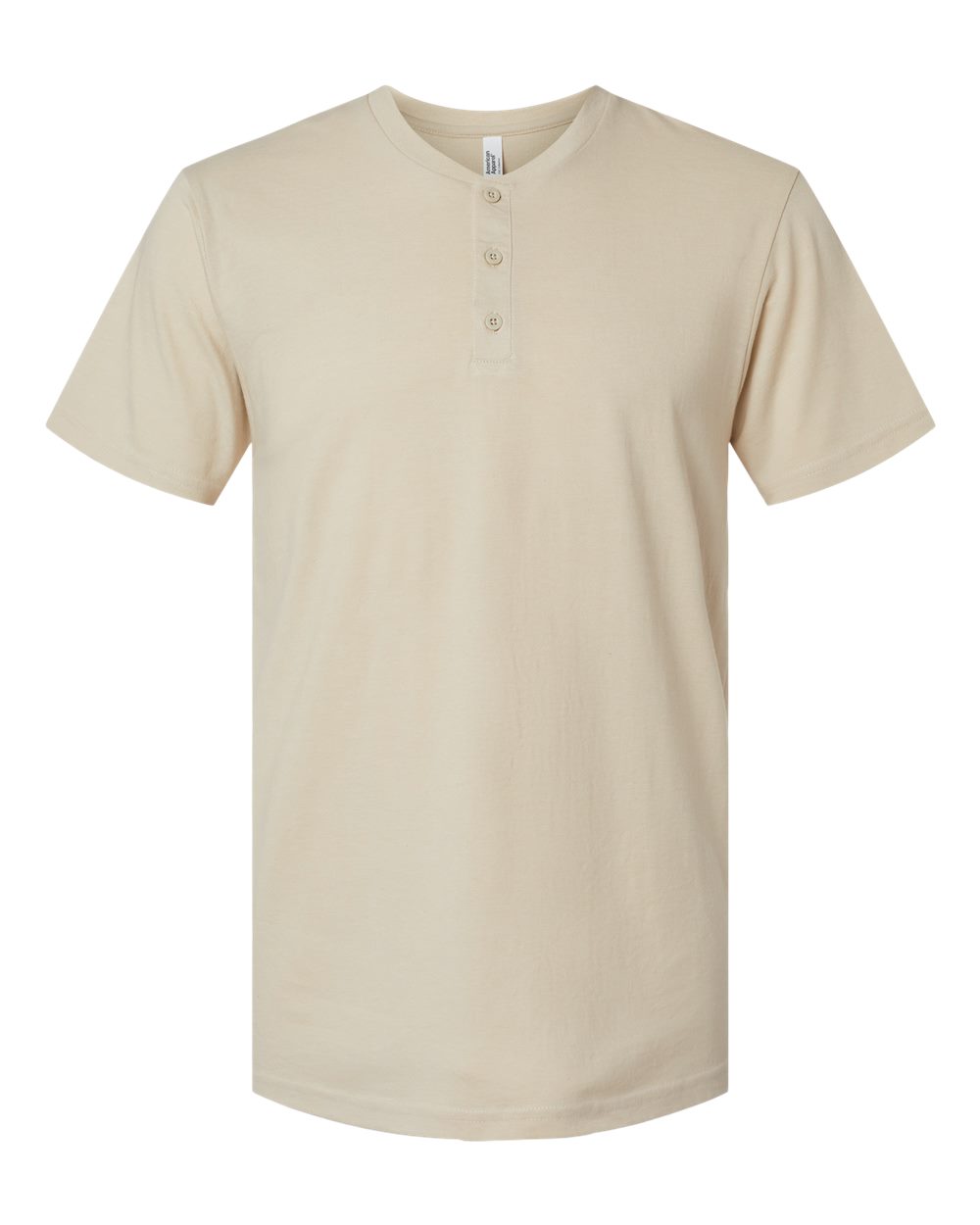 Unisex CVC Henley Tee - Front - B03227003 - Heather Bone