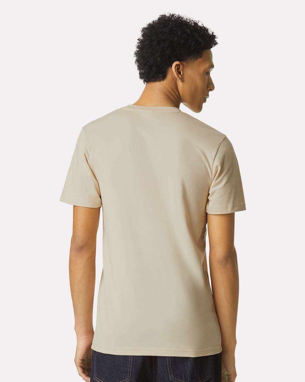 Unisex CVC Henley Tee - OnModelBack - B03227003 - Heather Bone