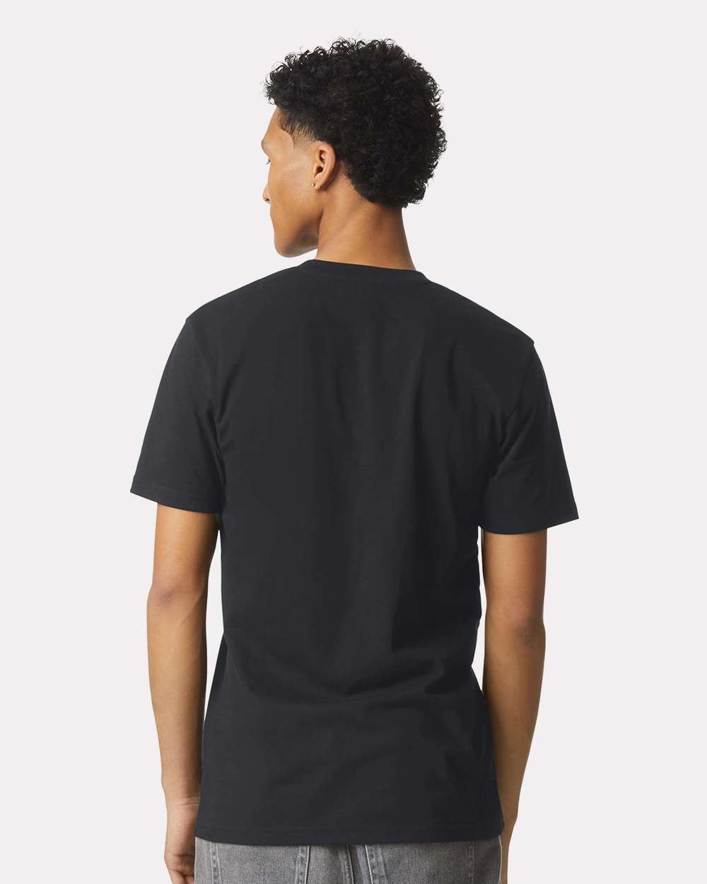 Unisex CVC Henley Tee - OnModelBack - B03227503 - Black