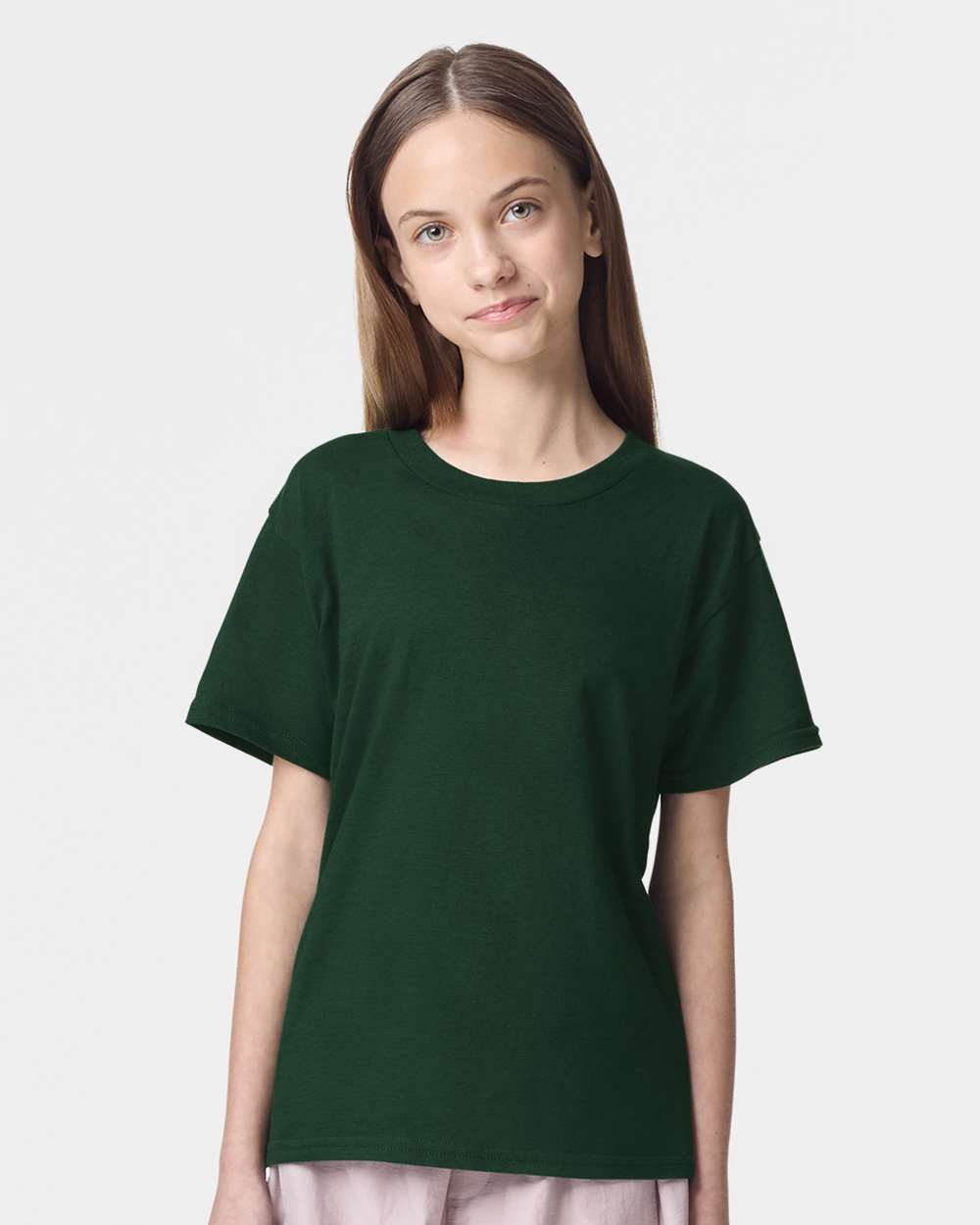Youth Fine Jersey Tee - OnModelFront - B03727542 - Forest