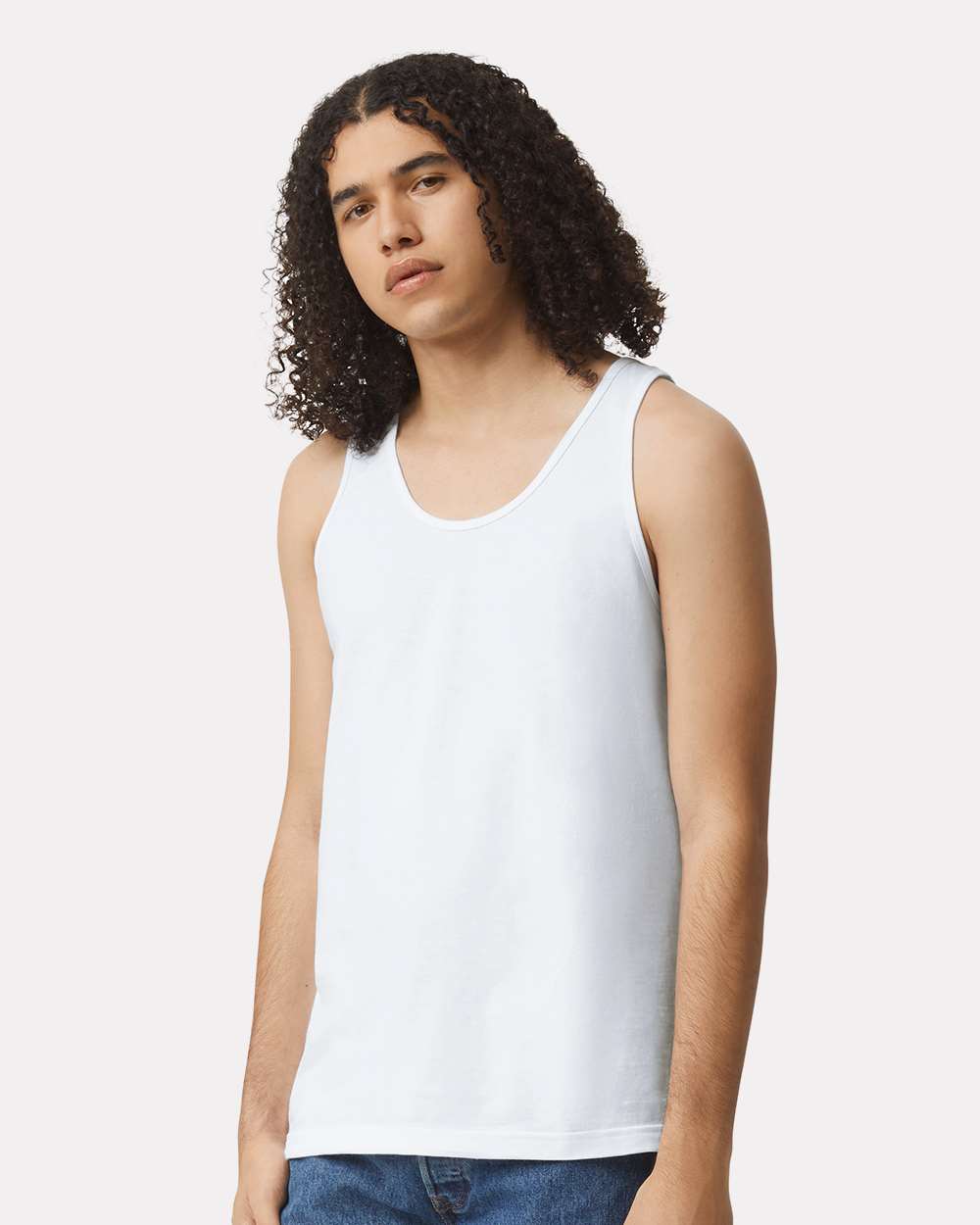 Fine Jersey Tank - OnModelFront - B00827002 - White