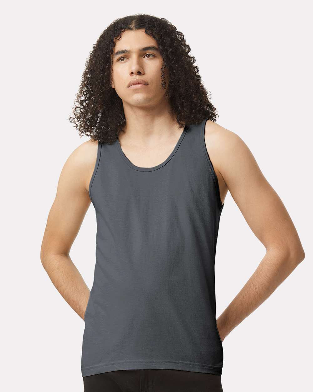 Fine Jersey Tank - OnModelFront - B00827091 - Asphalt
