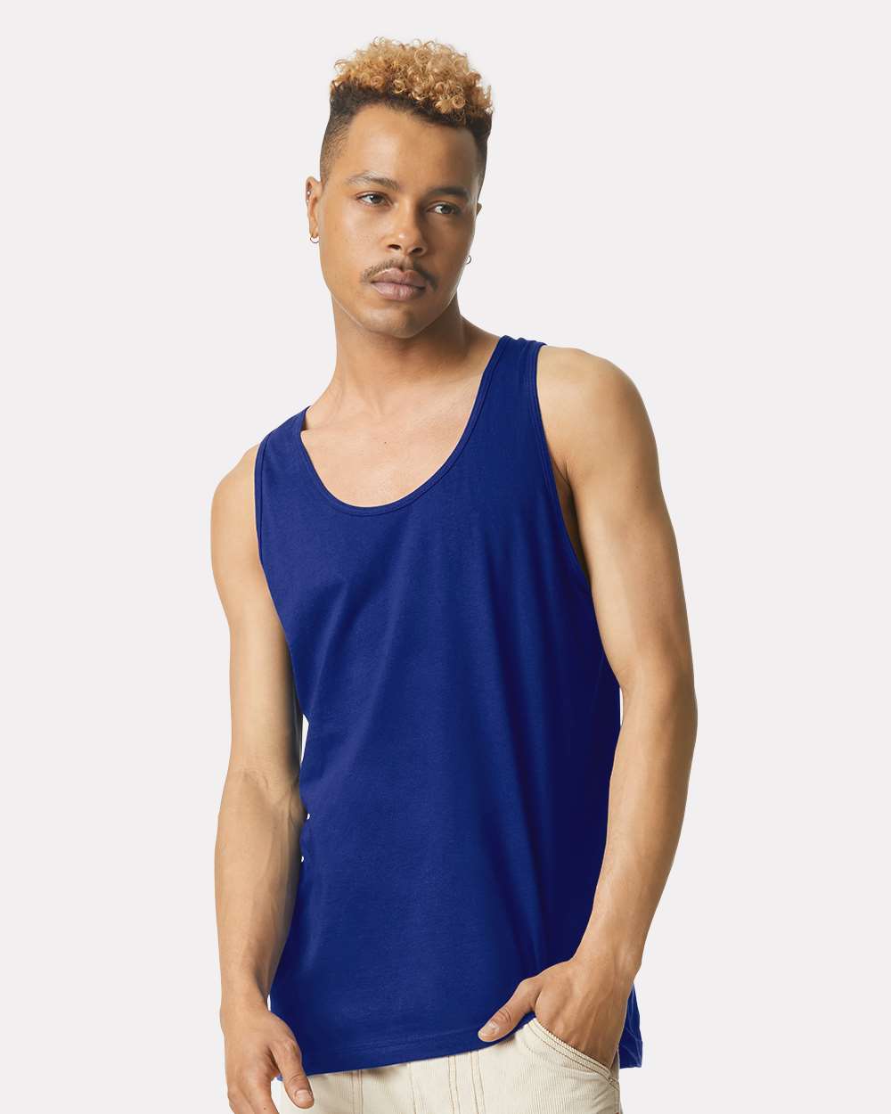 Fine Jersey Tank - OnModelFront - B00827211 - Lapis