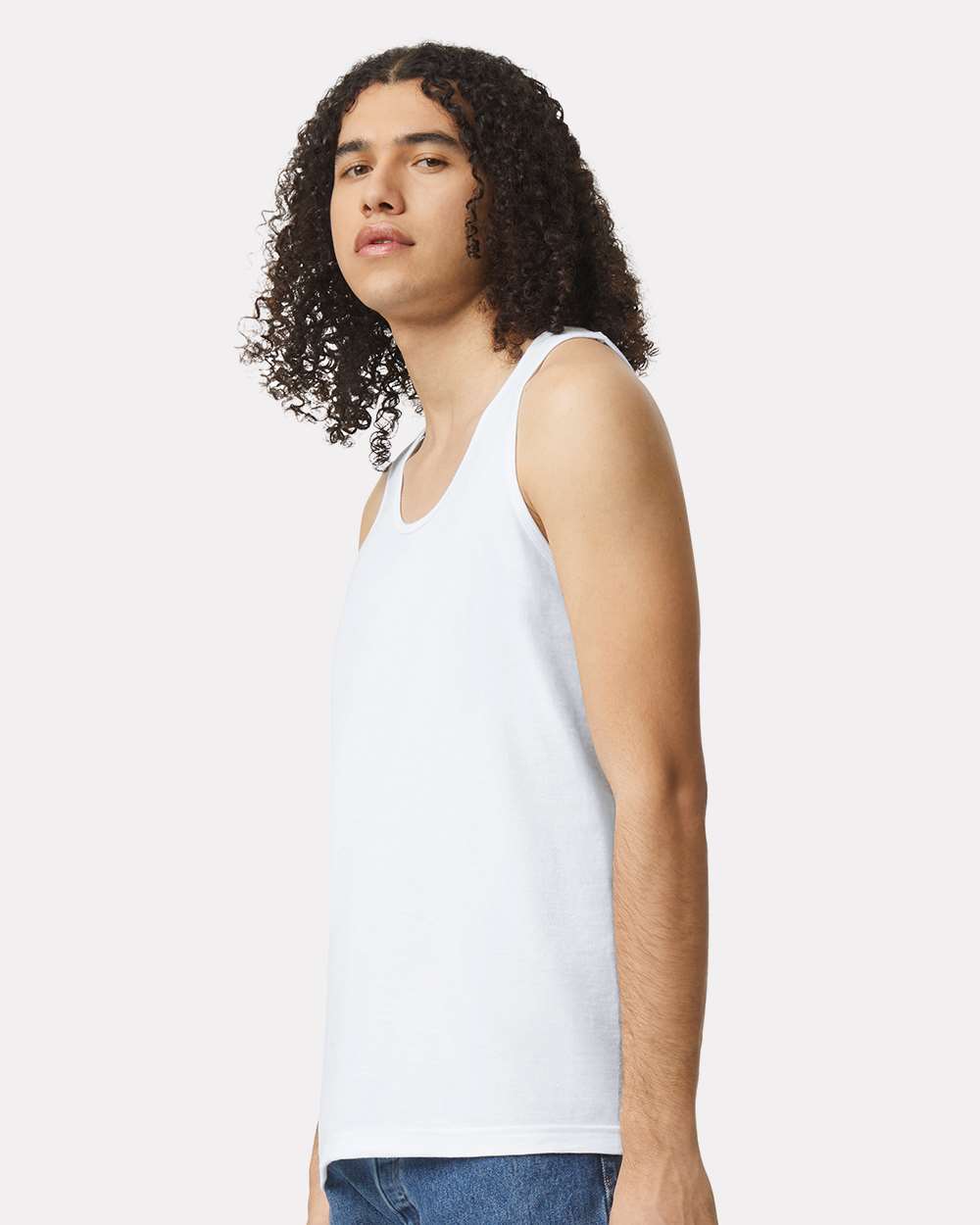Fine Jersey Tank - OnModelSide - B00827002 - White
