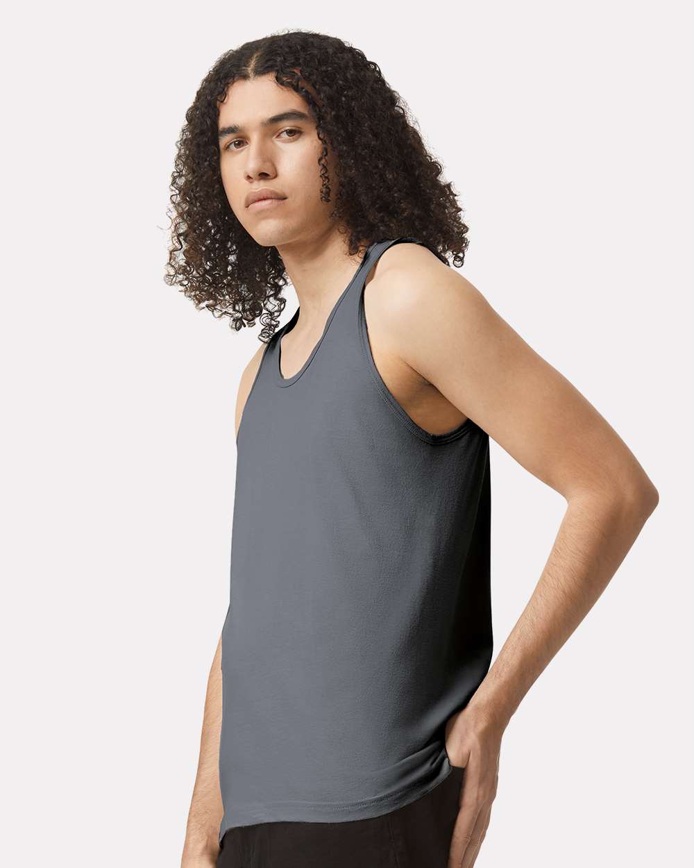 Fine Jersey Tank - OnModelSide - B00827091 - Asphalt
