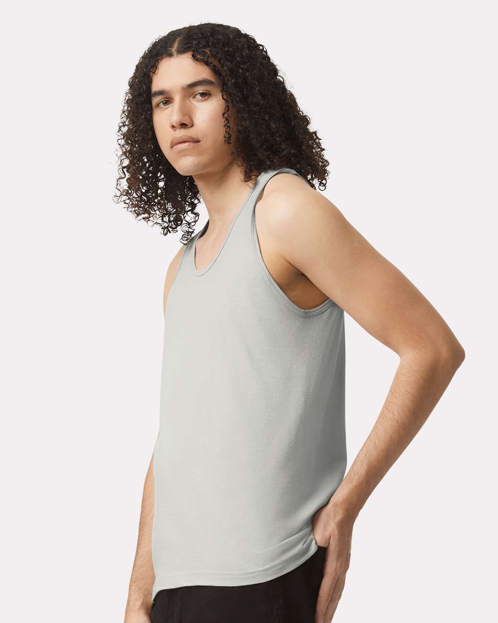Fine Jersey Tank - OnModelSide - B00827351 - New Silver
