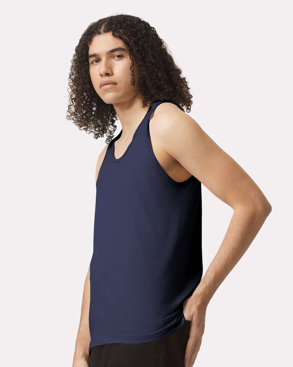 Fine Jersey Tank - OnModelSide - B00827652 - Navy