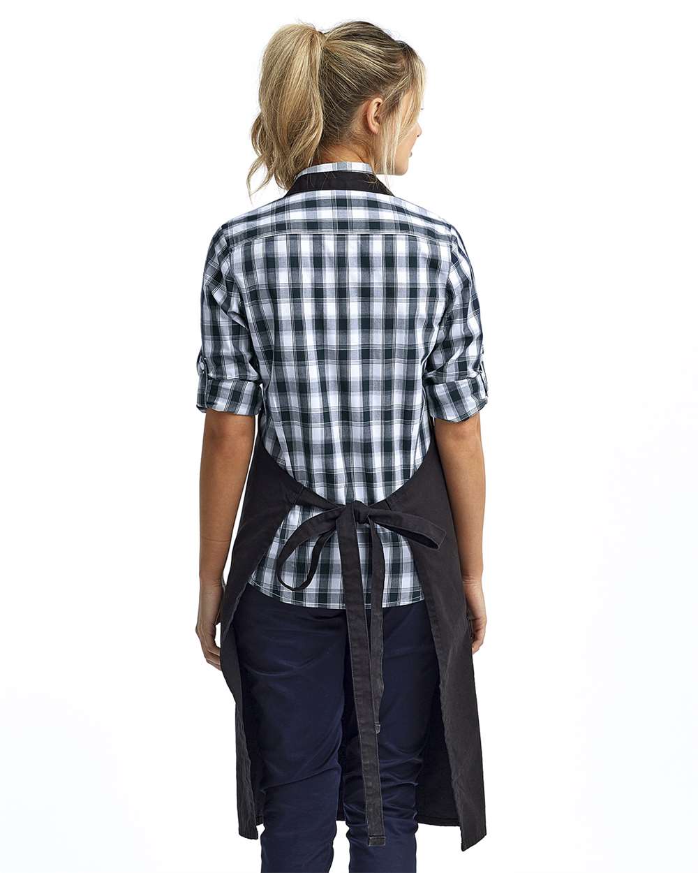 Calibre Heavy Canvas Apron with Pocket - OnModelBack - B391A1500 - Black