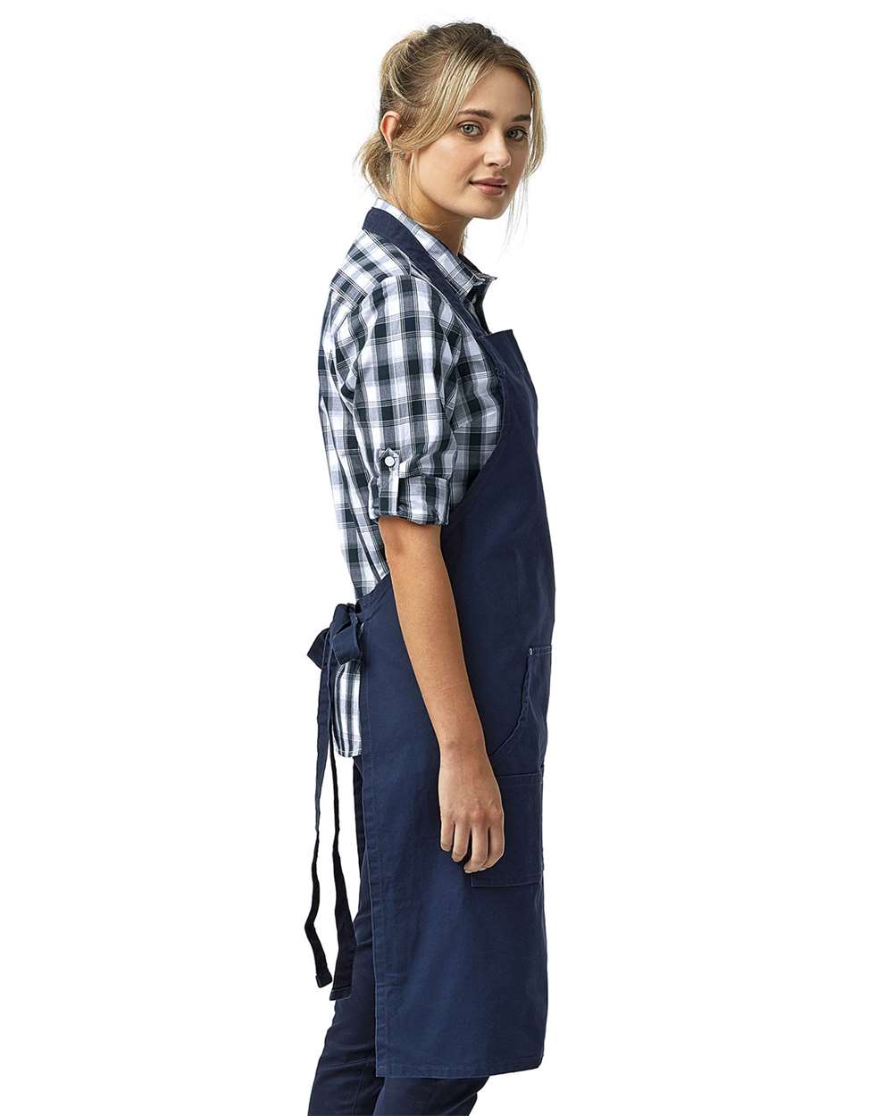 Calibre Heavy Canvas Apron with Pocket - OnModelSide - B391A1650 - Navy