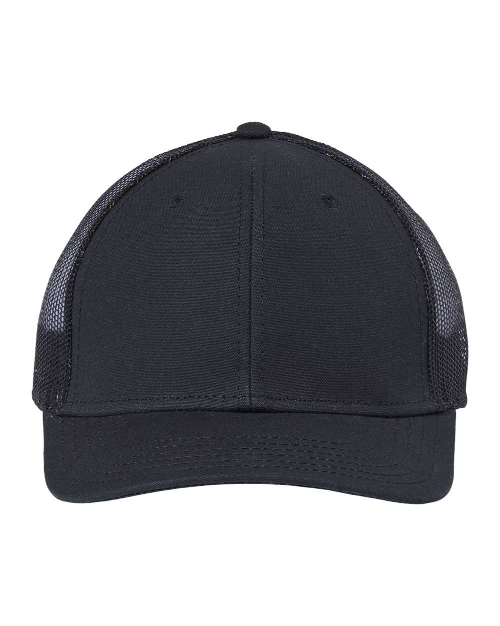 Sustainable Recy Three Trucker Cap - Front - B79295500 - Black/ Black