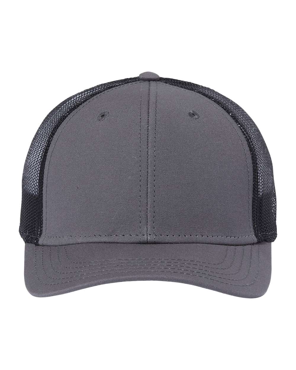 Sustainable Recy Three Trucker Cap - Front - B79295590 - Dark Grey/ Black