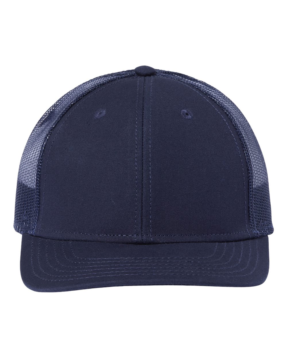 Sustainable Recy Three Trucker Cap - Front - B79295650 - Navy/ Navy