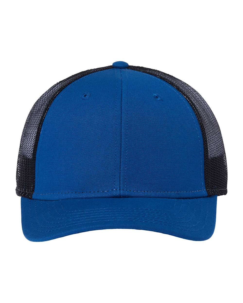 Sustainable Recy Three Trucker Cap - Front - B79295750 - Royal/ Black