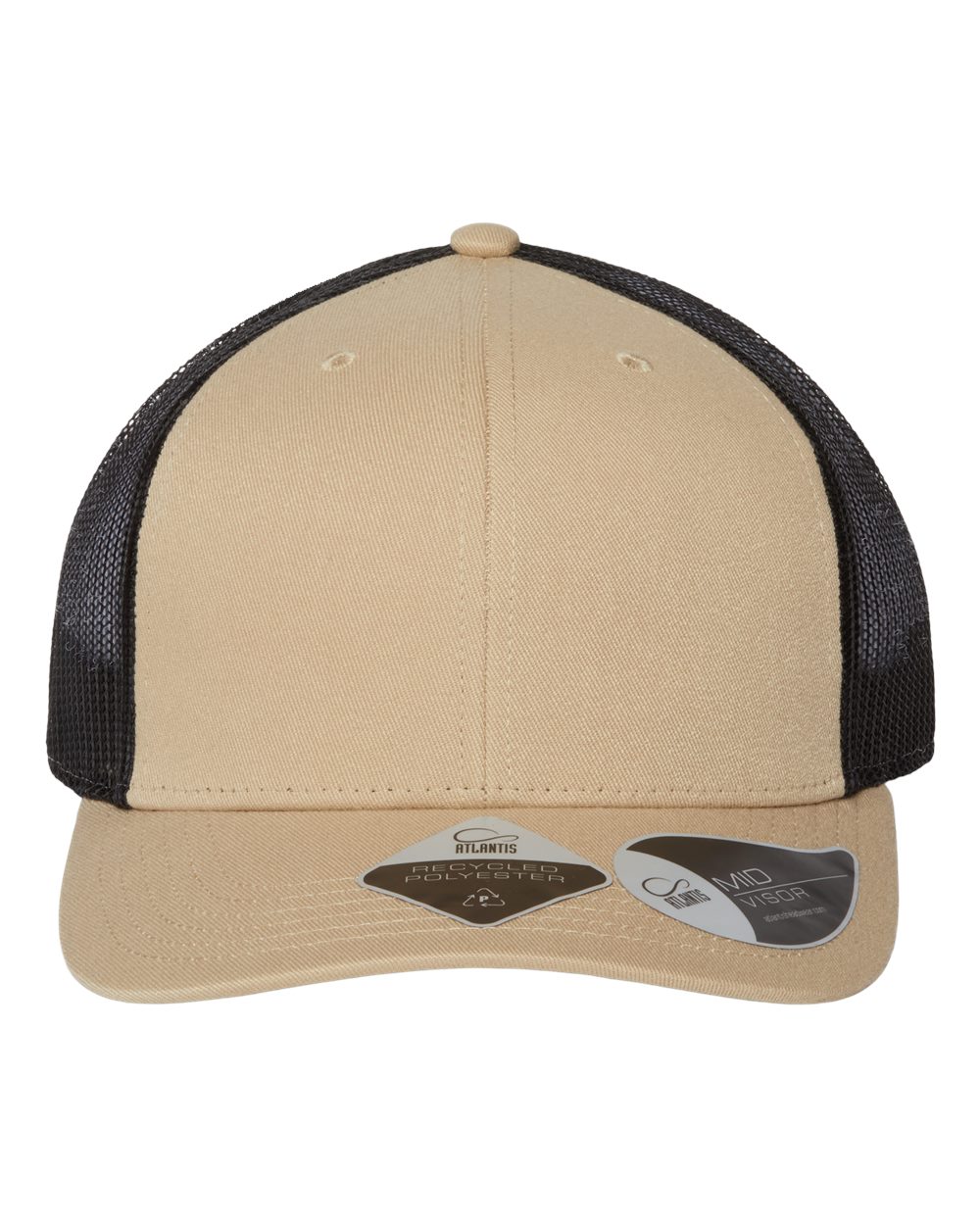 Sustainable Trucker Cap - Front - B97995240 - Khaki/ Black