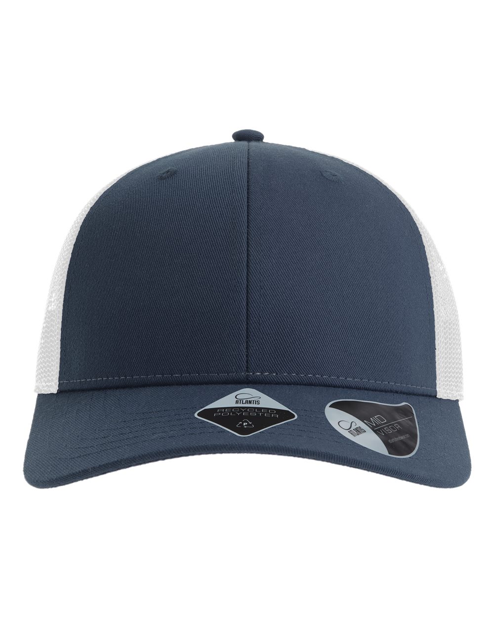 Sustainable Trucker Cap - Front - B97995660 - Navy/ White