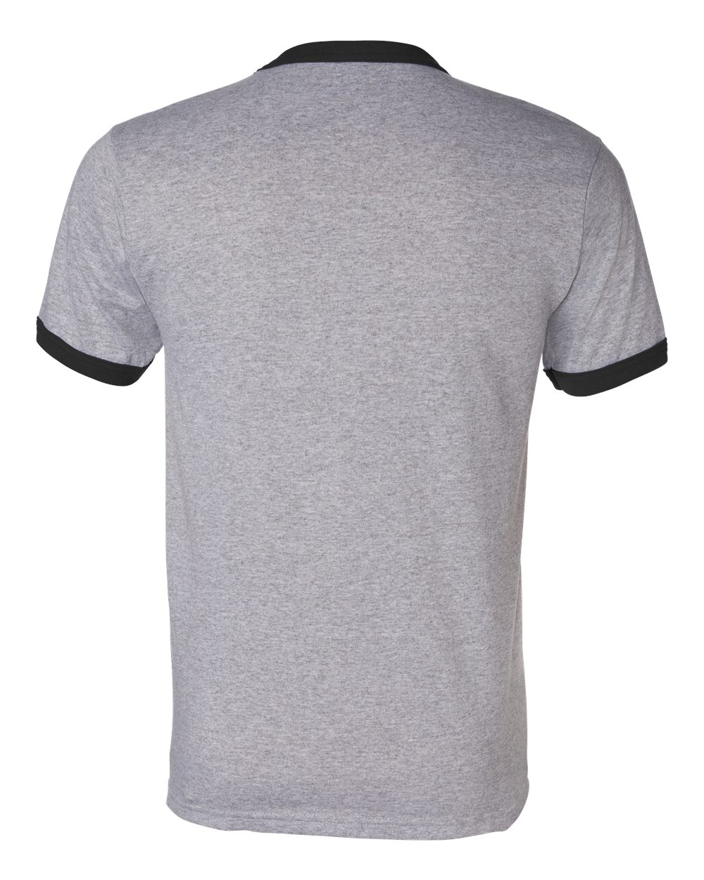 Unisex 50/50 Ringer T-Shirt - Back - B01334513 - Athletic Heather/ Black