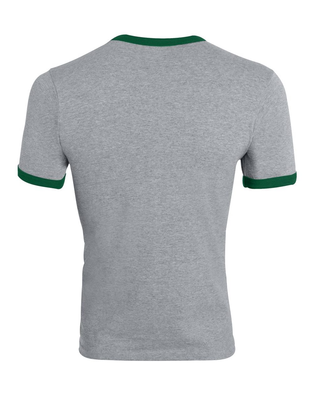 Unisex 50/50 Ringer T-Shirt - Back - B01334523 - Athletic Heather/ Dark Green
