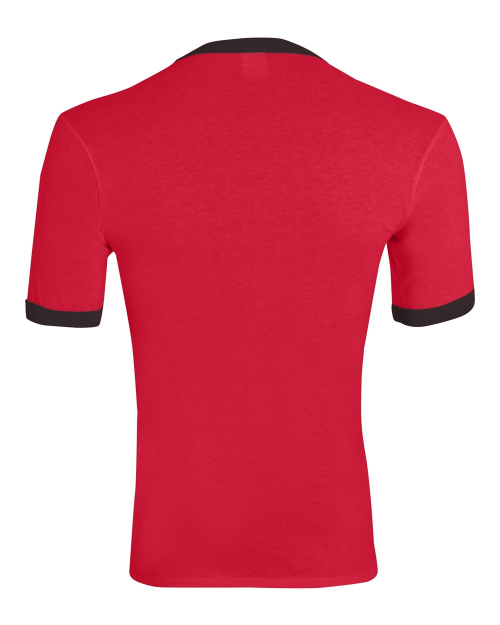 Unisex 50/50 Ringer T-Shirt - Back - B01334533 - Red/ Black