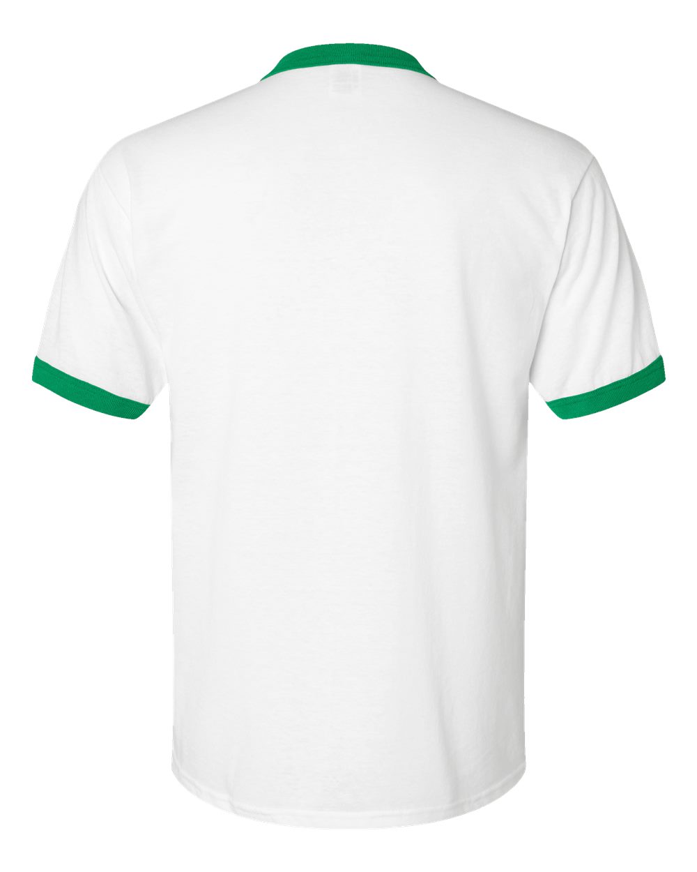 Unisex 50/50 Ringer T-Shirt - Back - B01334603 - White/ Kelly
