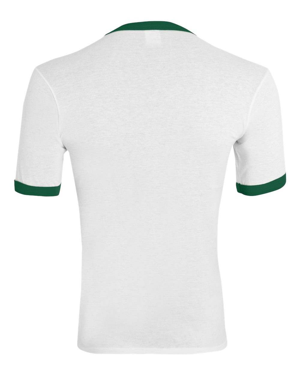 Unisex 50/50 Ringer T-Shirt - Back - B01334613 - White/ Dark Green