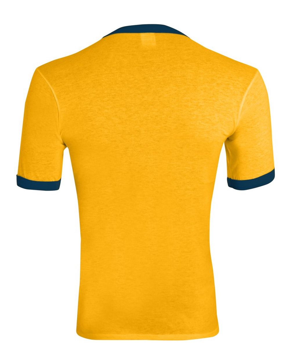 Unisex 50/50 Ringer T-Shirt - Back - B01334643 - Gold/ Navy