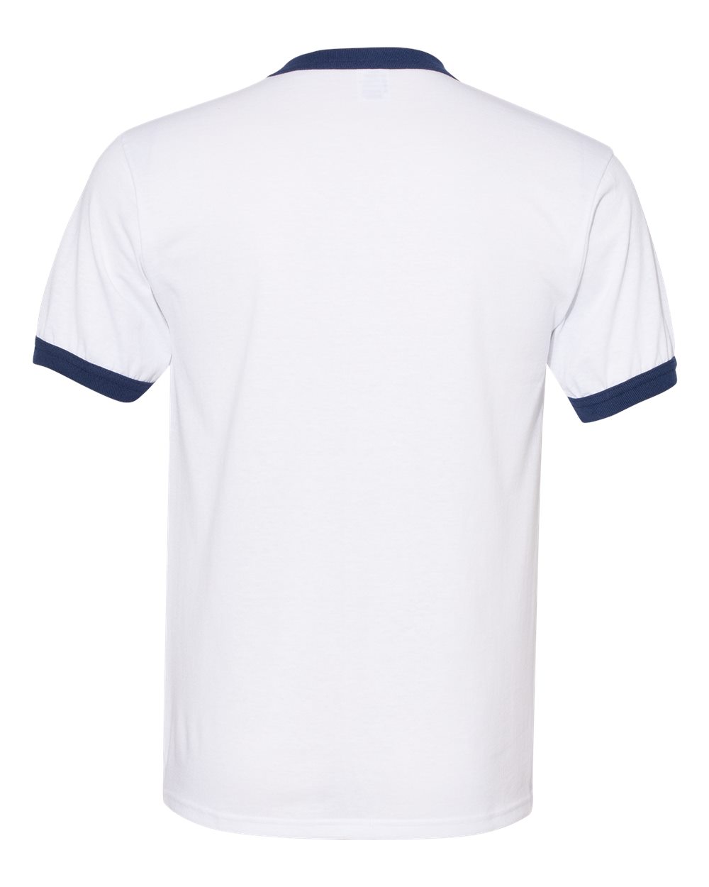 Unisex 50/50 Ringer T-Shirt - Back - B01334653 - White/ Navy