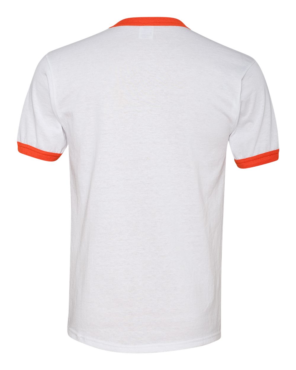 Unisex 50/50 Ringer T-Shirt - Back - B01334663 - White/ Orange