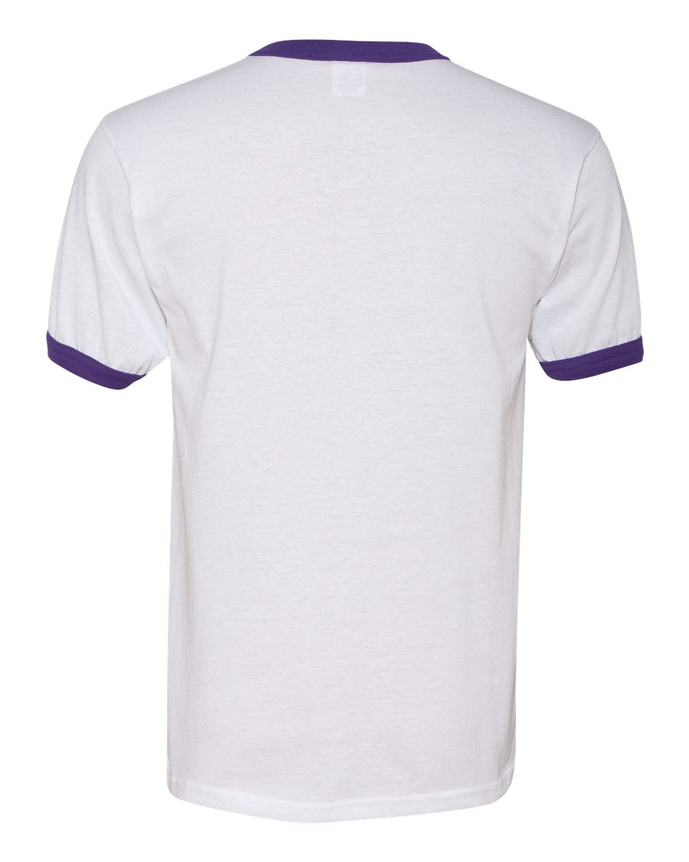 Unisex 50/50 Ringer T-Shirt - Back - B01334673 - White/ Purple
