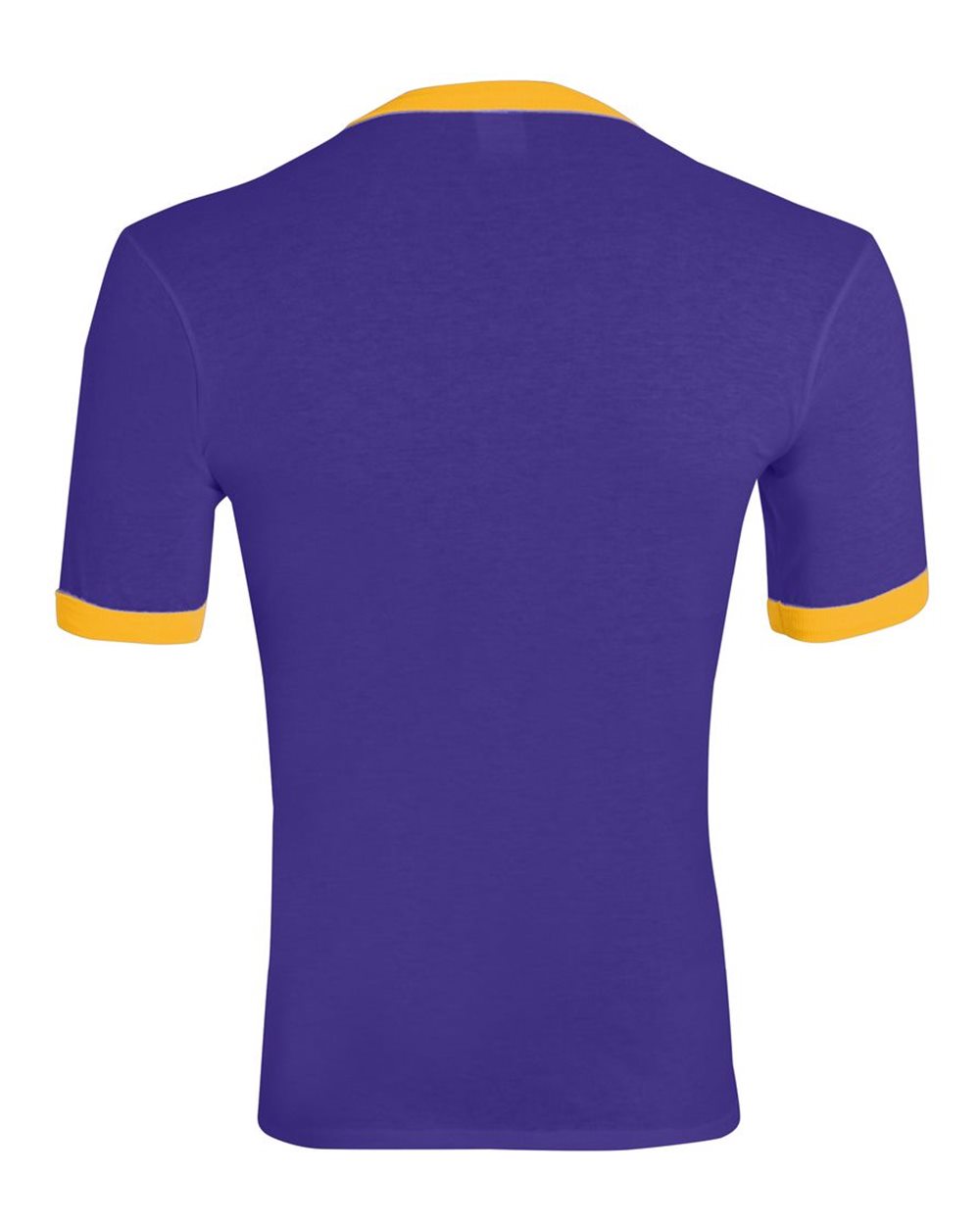 Unisex 50/50 Ringer T-Shirt - Back - B01334693 - Purple/ Gold