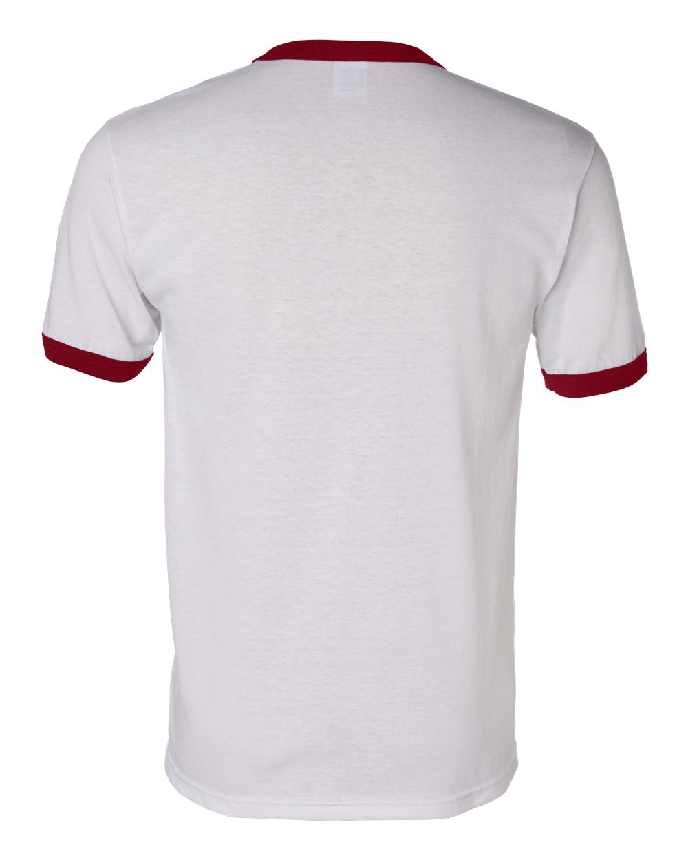 Unisex 50/50 Ringer T-Shirt - Back - B01334703 - White/ Red