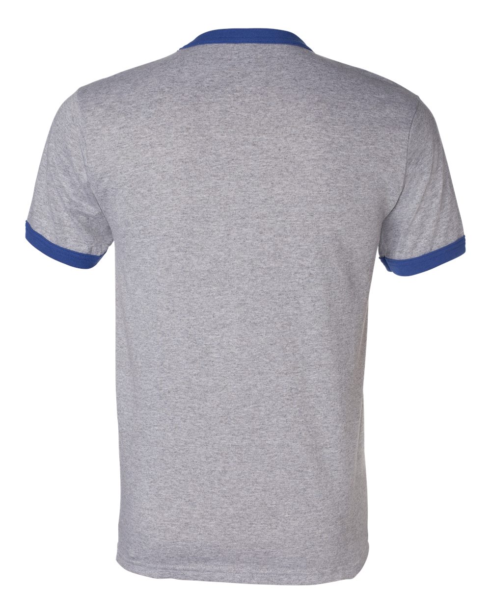 Unisex 50/50 Ringer T-Shirt - Back - B01334763 - Athletic Heather/ Royal