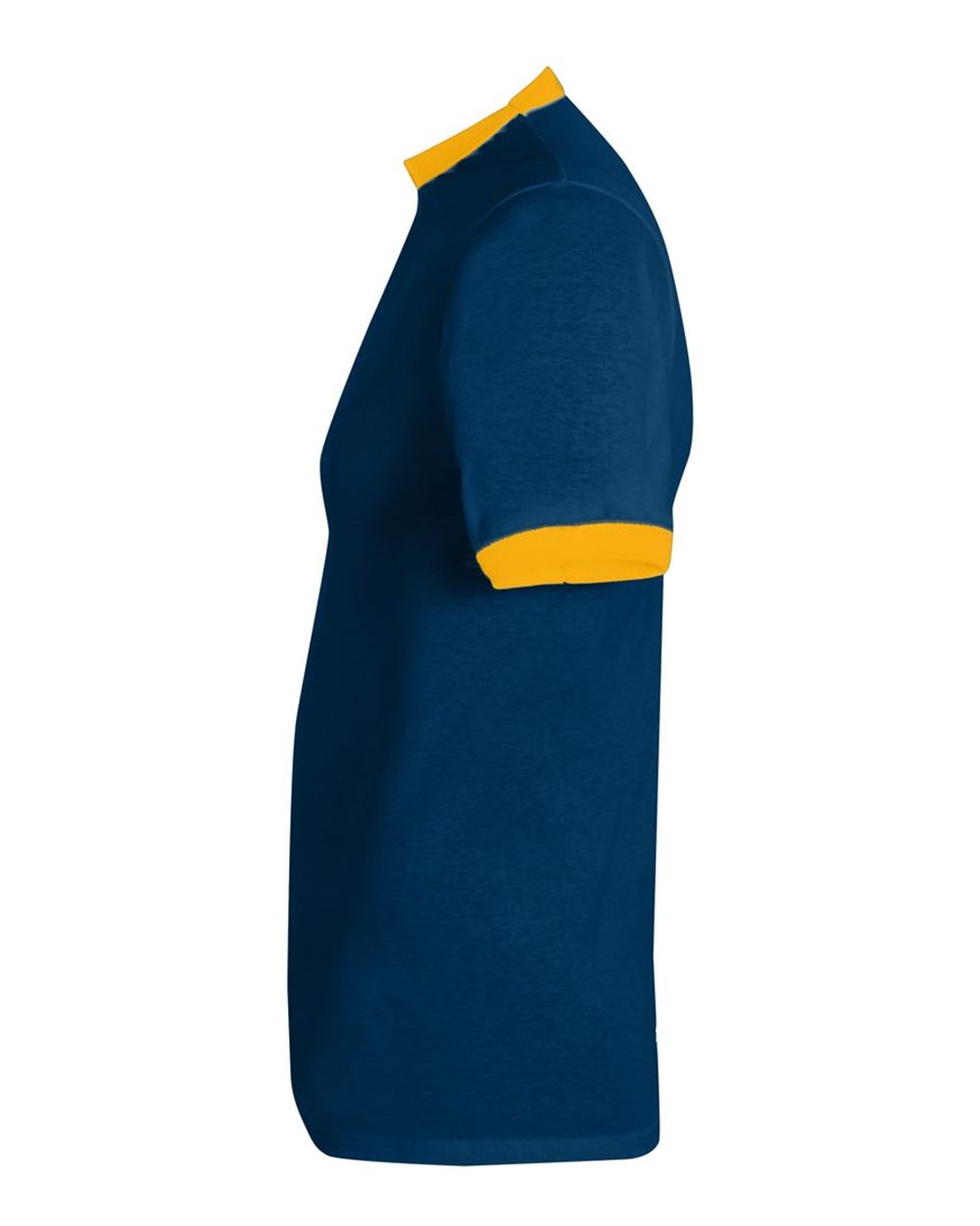 Unisex 50/50 Ringer T-Shirt - DirectSide - B01334013 - Navy/ Gold