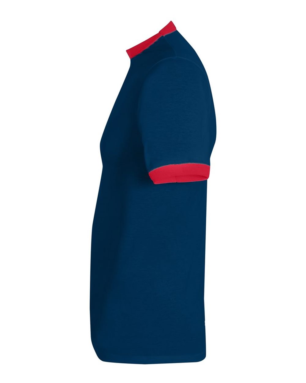 Unisex 50/50 Ringer T-Shirt - DirectSide - B01334033 - Navy/ Red