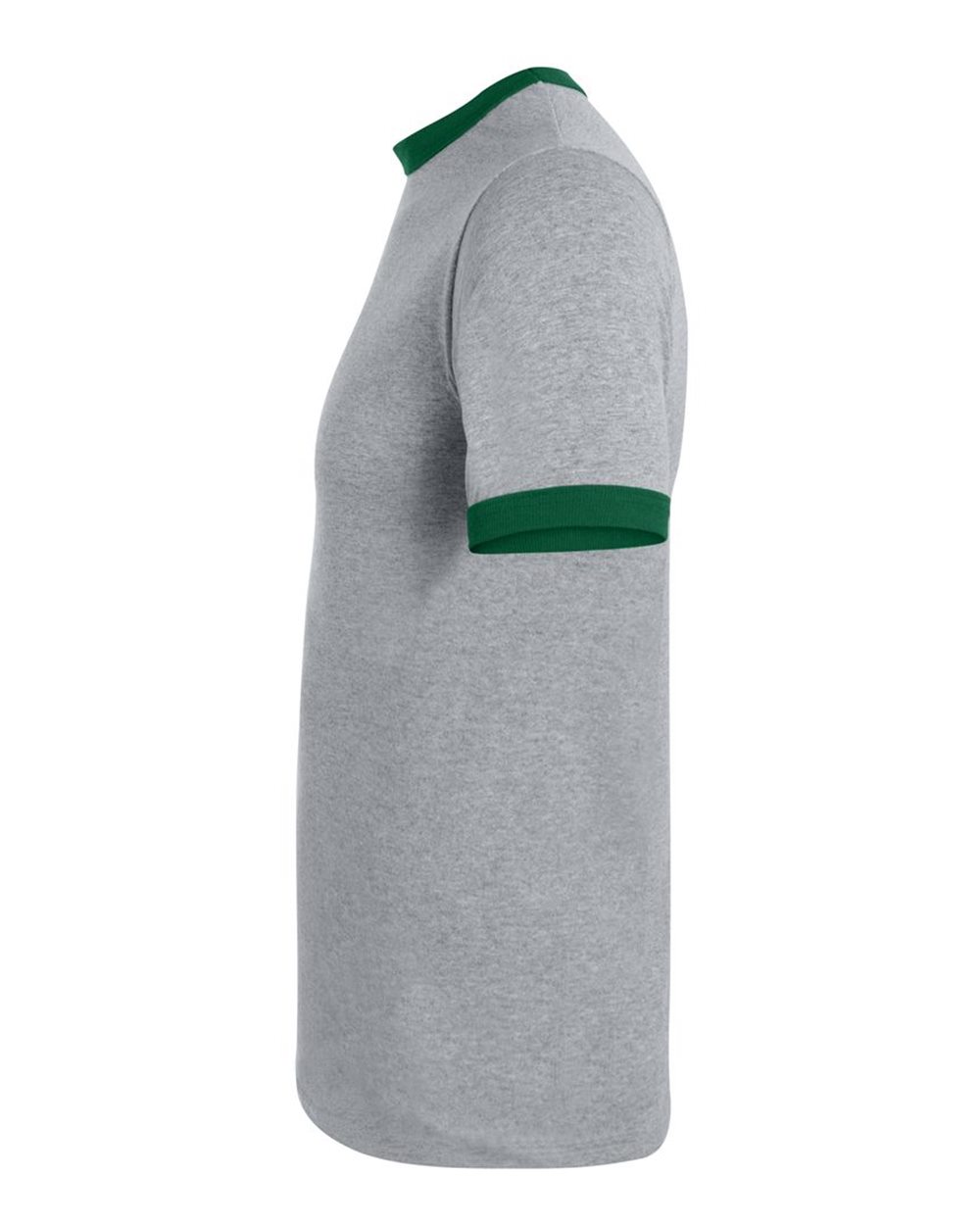 Unisex 50/50 Ringer T-Shirt - DirectSide - B01334523 - Athletic Heather/ Dark Green