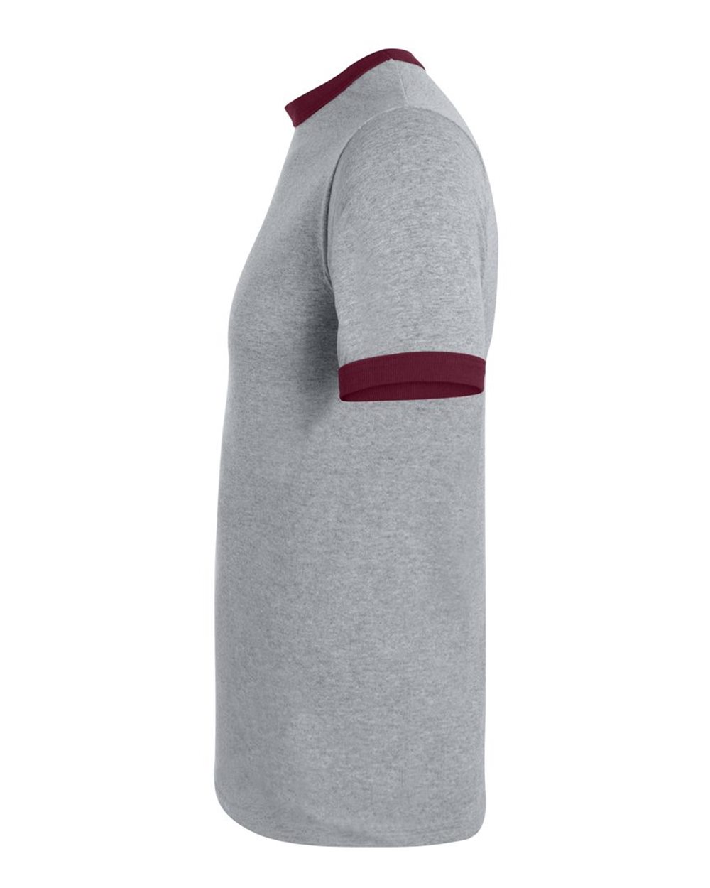 Unisex 50/50 Ringer T-Shirt - DirectSide - B01334543 - Athletic Heather/ Maroon