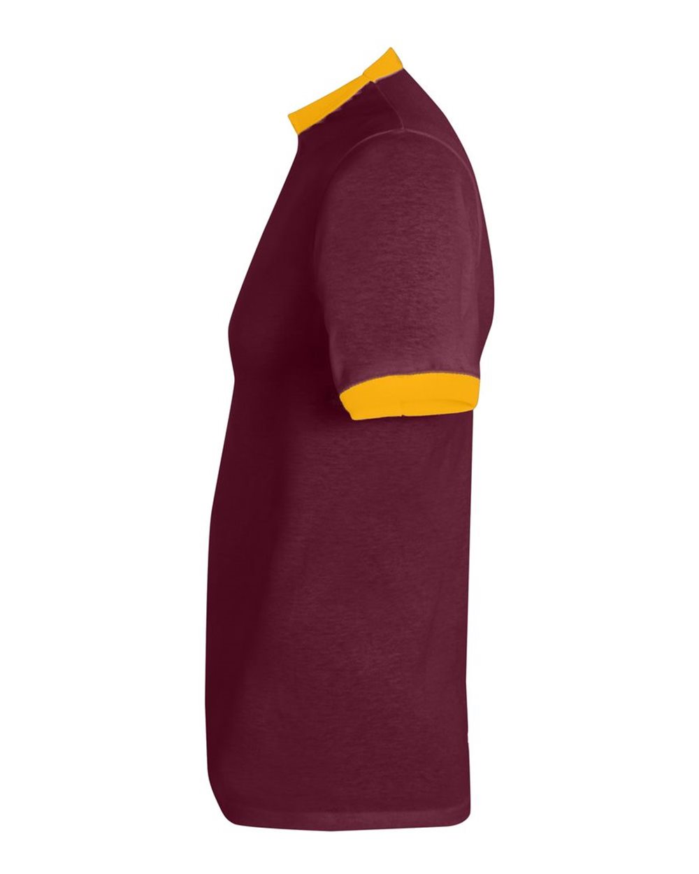 Unisex 50/50 Ringer T-Shirt - DirectSide - B01334563 - Maroon/ Gold