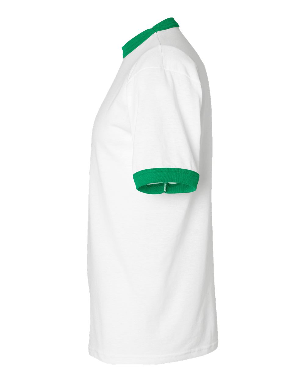 Unisex 50/50 Ringer T-Shirt - DirectSide - B01334603 - White/ Kelly
