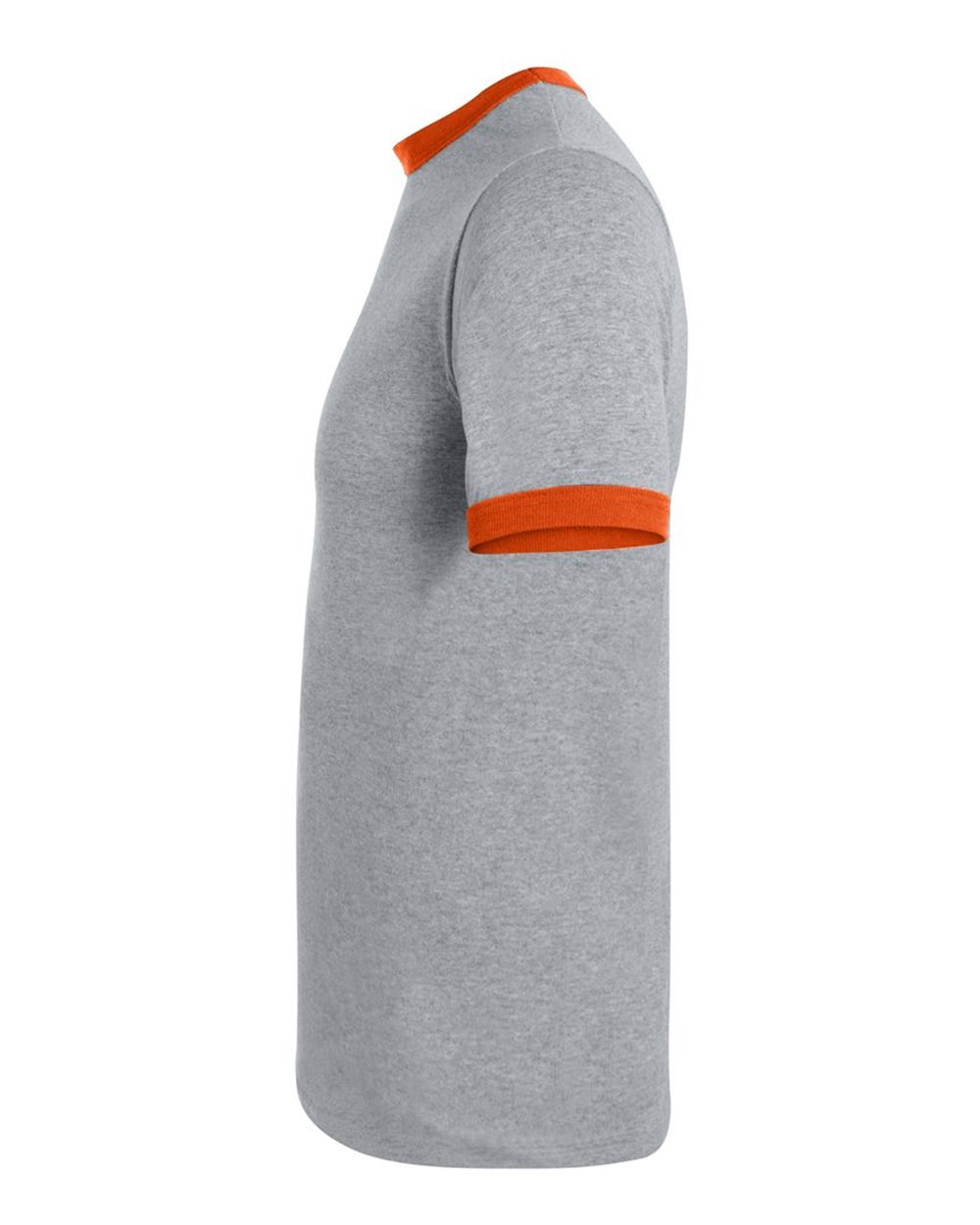 Unisex 50/50 Ringer T-Shirt - DirectSide - B01334683 - Athletic Heather/ Orange
