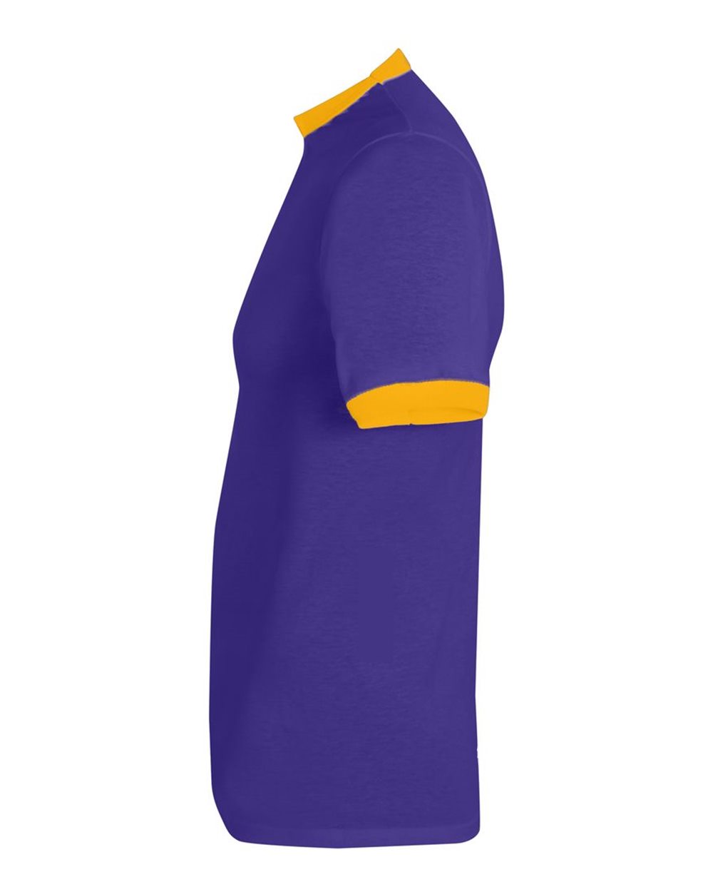 Unisex 50/50 Ringer T-Shirt - DirectSide - B01334693 - Purple/ Gold