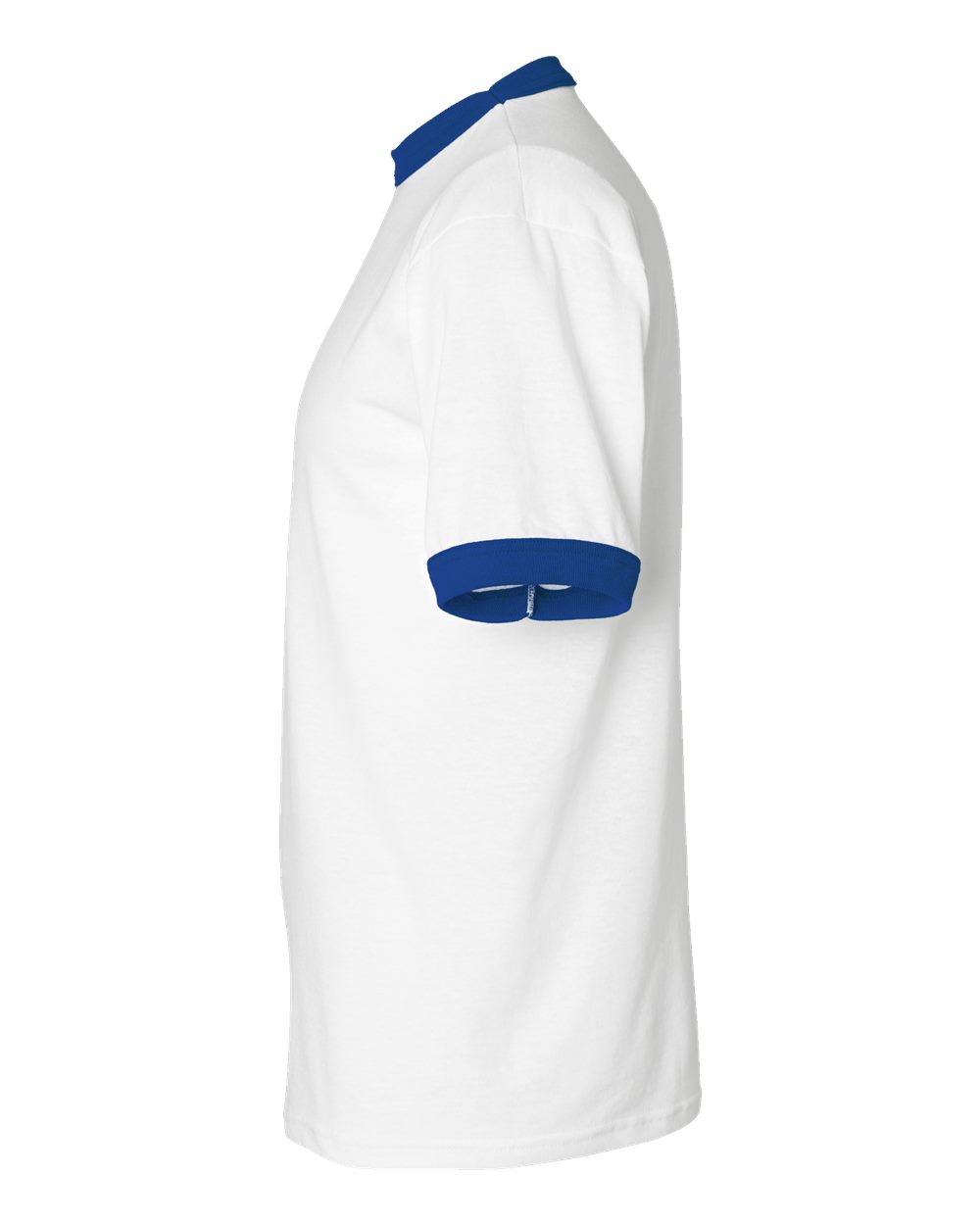 Unisex 50/50 Ringer T-Shirt - DirectSide - B01334753 - White/ Royal