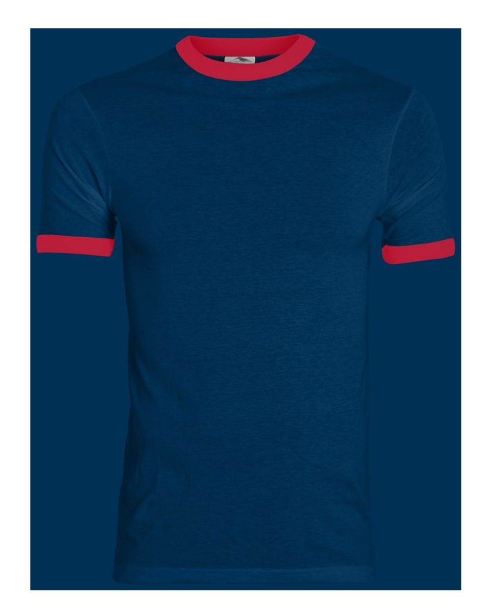Unisex 50/50 Ringer T-Shirt - Front - B01334033 - Navy/ Red
